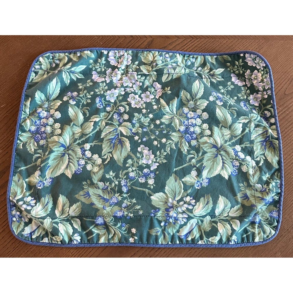 Vintage Laura Ashley Bramble‎ Berry Quilted Boudoir Sham Pillow Cover 12x16